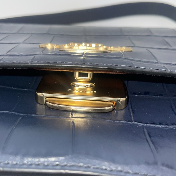 Coach Brynn Flap Crocodile Embossed and Smooth Leather Crossbody Bag NWT - Picture 9 of 11